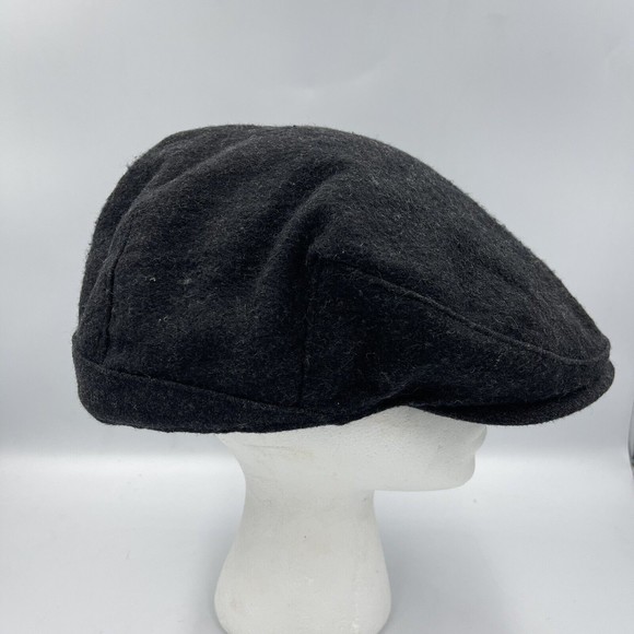 The Harbor Size L / XL Wool Blend Gray Stripe Cabbie Flat Cap Beret - Picture 4 of 15